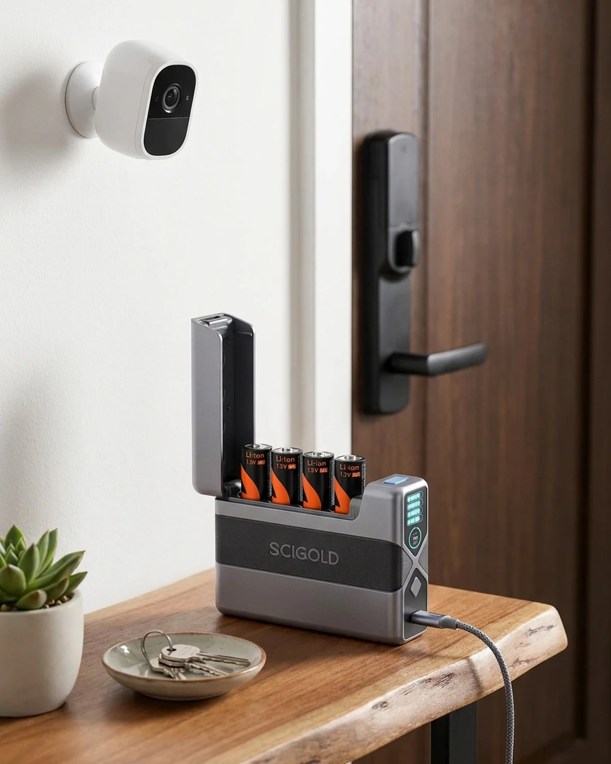 Smart home with Blink camera and SCIGOLD charging case